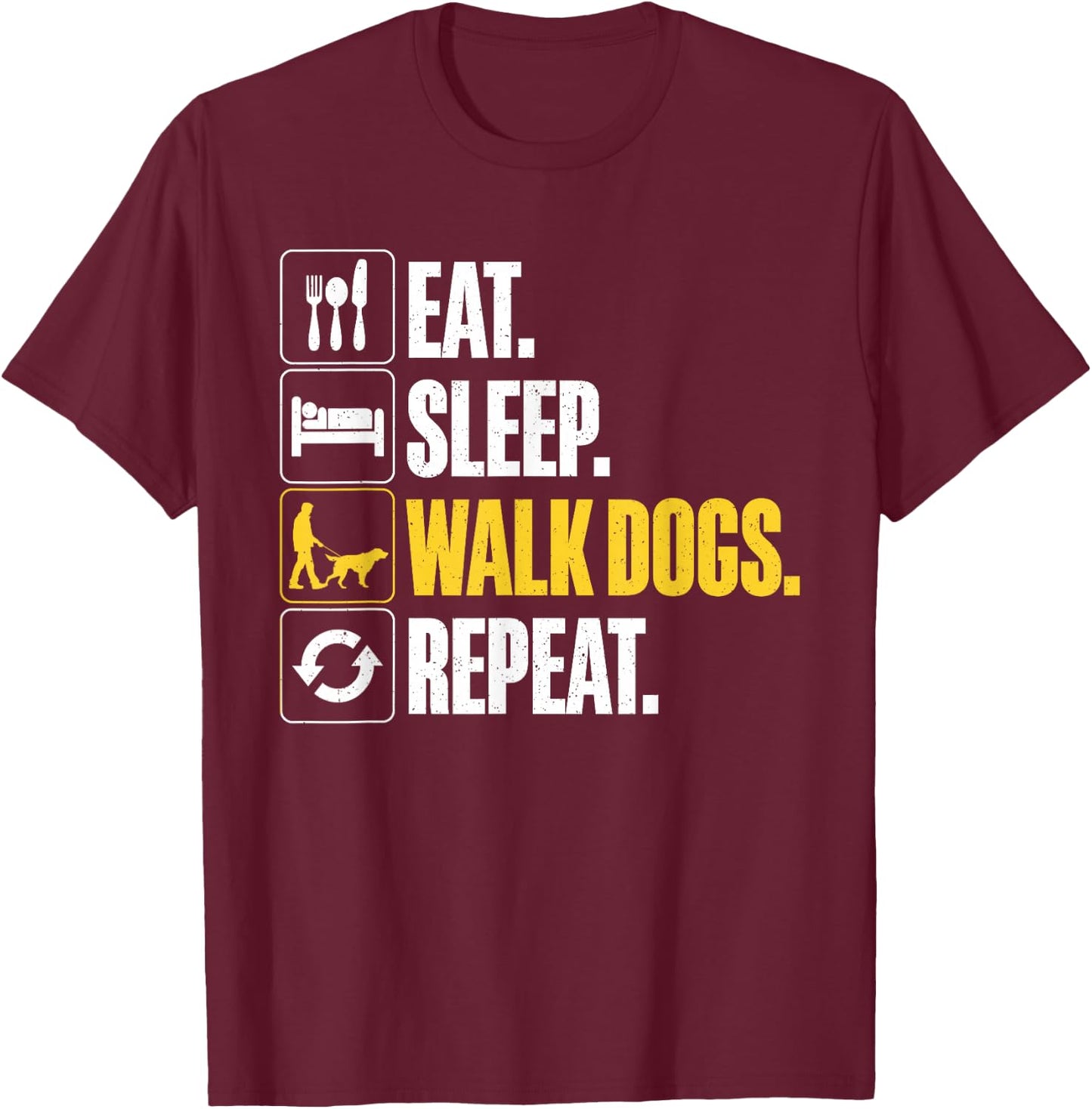 Funny Dog Waking Design For Dog Walker Men Women Pet Walker T-Shirt - T-Shirt | Maroon