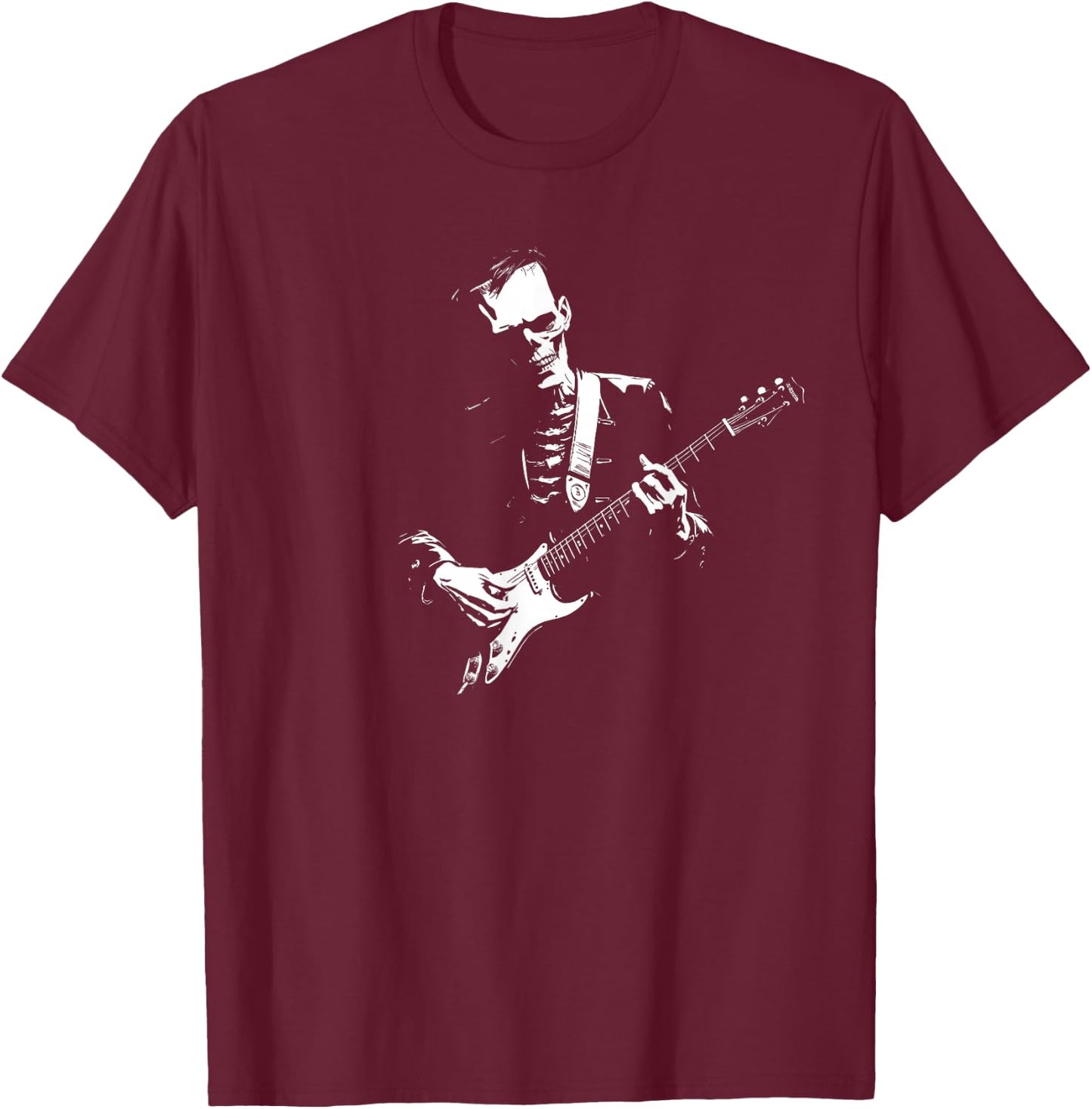 Frankenstein Guitar Player T-Shirt - T-Shirt | Maroon