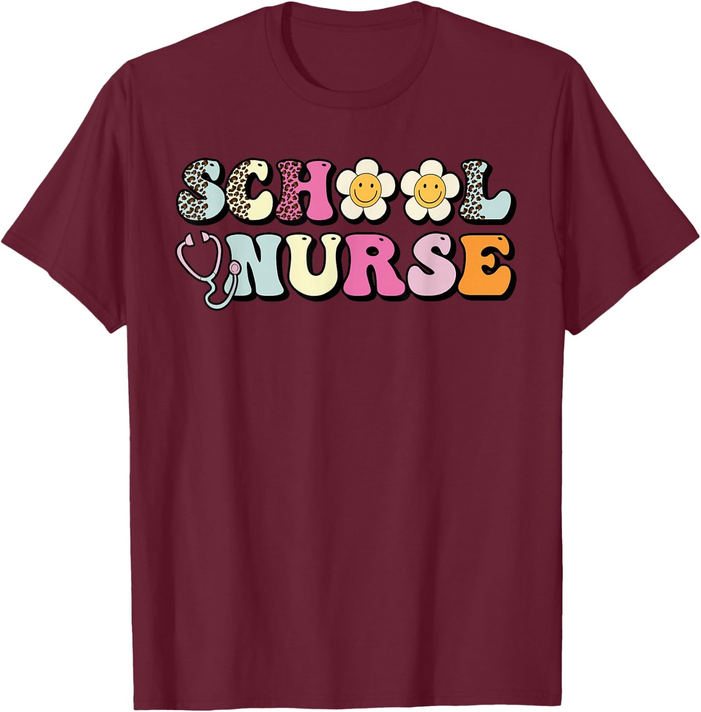 School Nurse Shirt , Nurse Appreciation T-Shirt - T-Shirt | Maroon