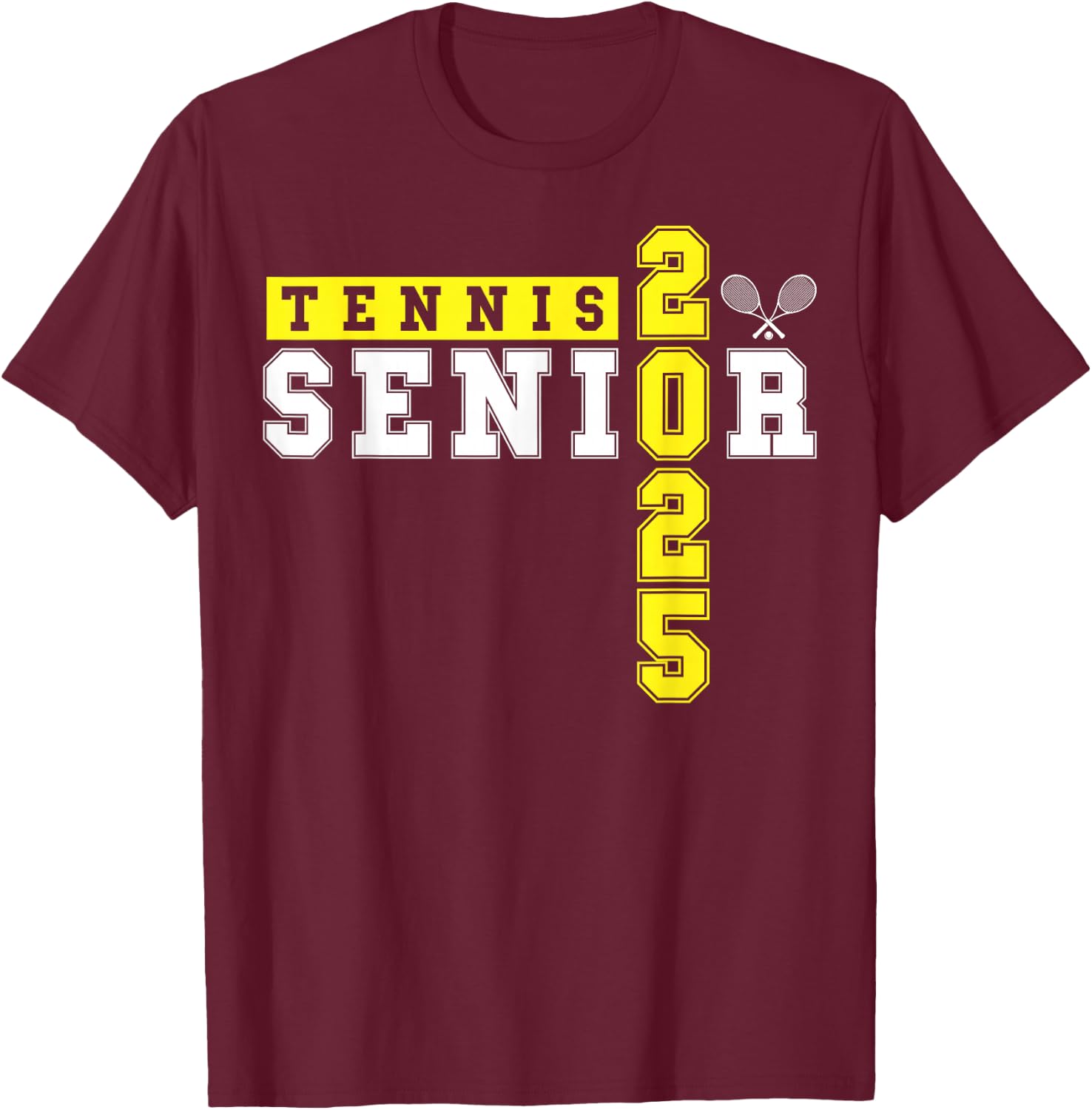 Tennis Senior Night Tennis Senior 2025 Graduation 18 T-Shirt - T-Shirt | Maroon