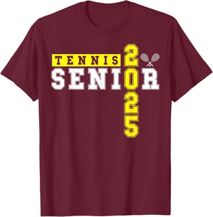 Tennis Senior Night Tennis Senior 2025 Graduation 18 T-Shirt - T-Shirt | Maroon
