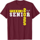 Tennis Senior Night Tennis Senior 2025 Graduation 18 T-Shirt - T-Shirt | Maroon