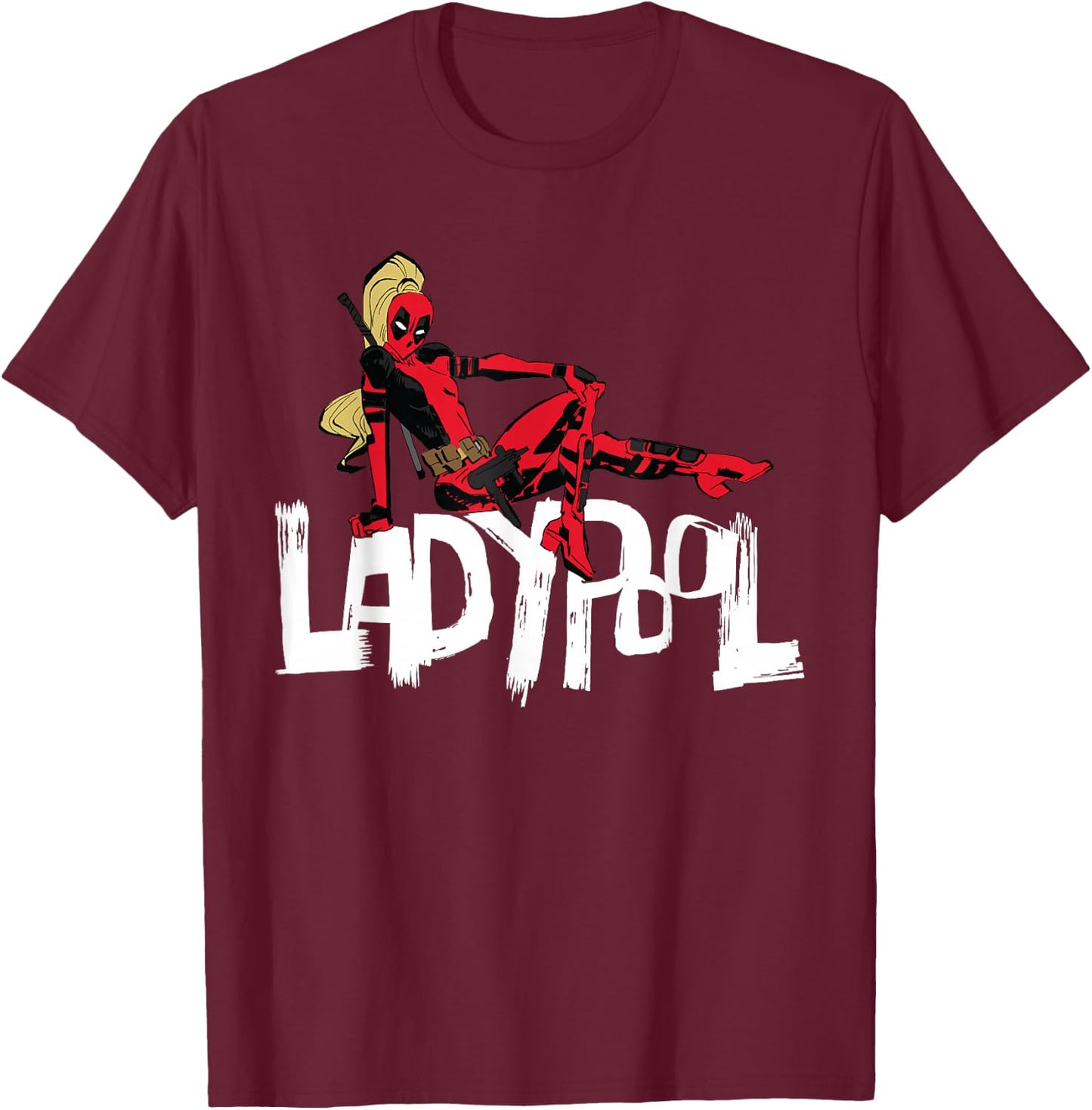 Marvel Studios Deadpool & Wolverine Ladypool Toony Art T-Shirt - T-Shirt | Maroon