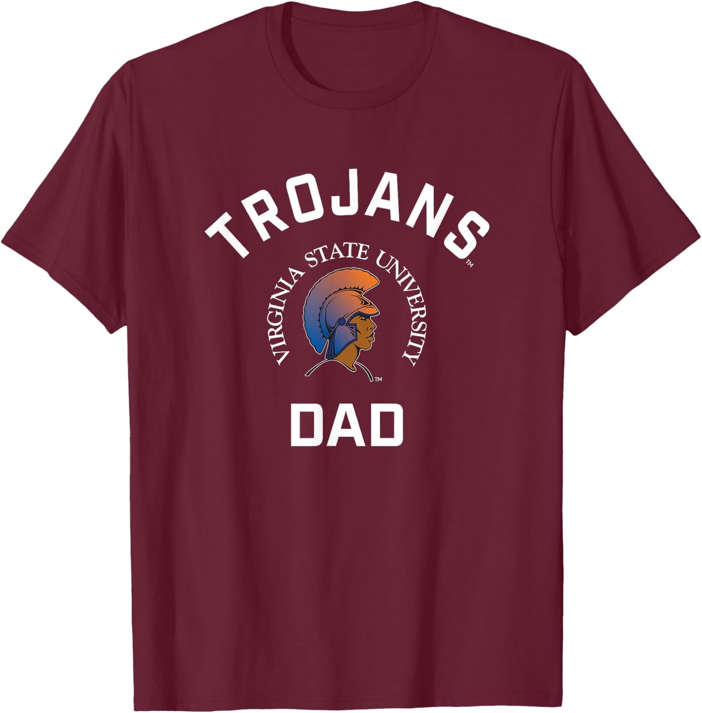 Virginia State University VSU Trojans Arched Dad T-Shirt - T-Shirt | Maroon