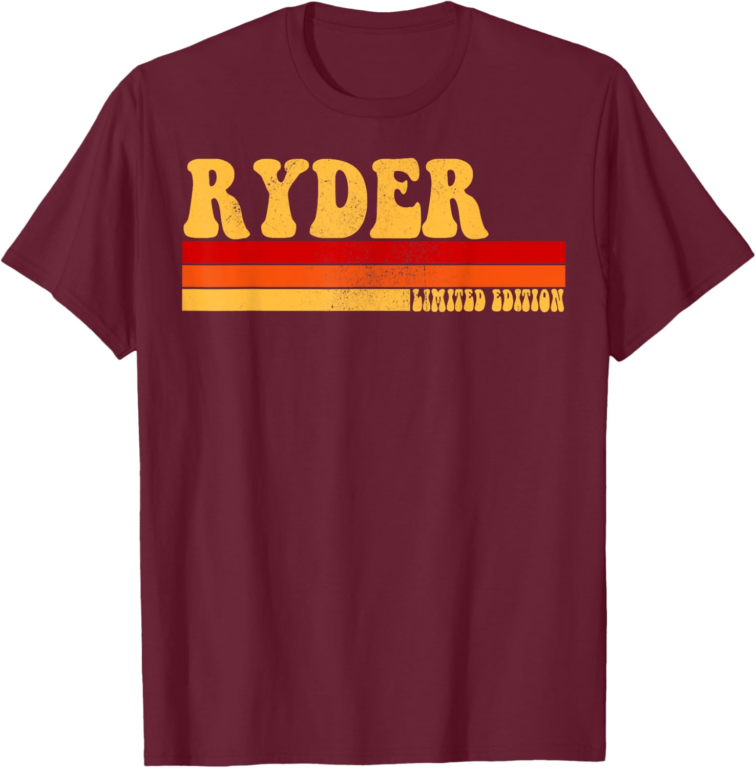 RYDER Name Personalized Idea Men Retro Vintage RYDER T-Shirt - T-Shirt | Maroon