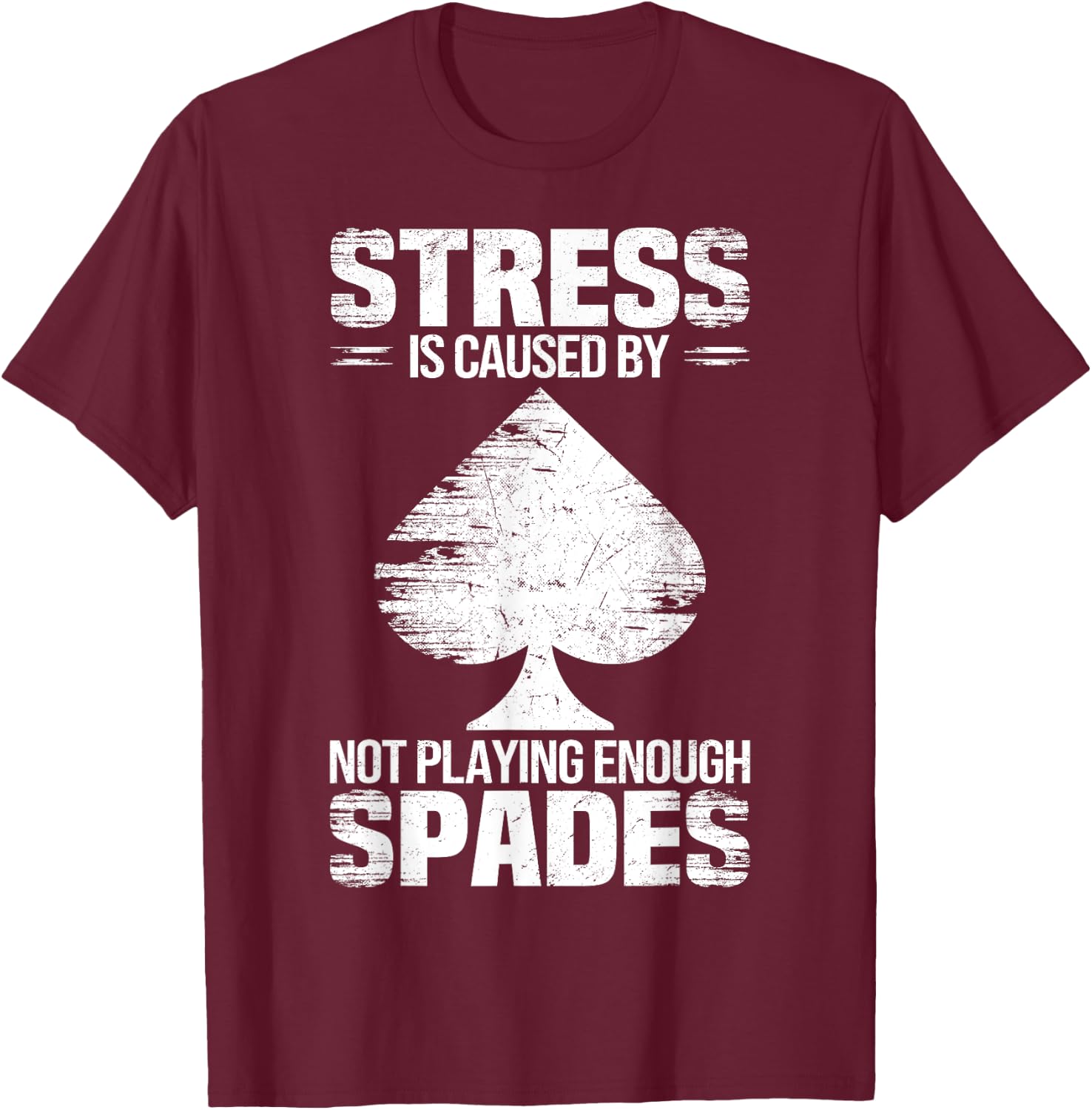 Spades Design for Funny Cards Spades Game Graphic T-Shirt - T-Shirt | Maroon