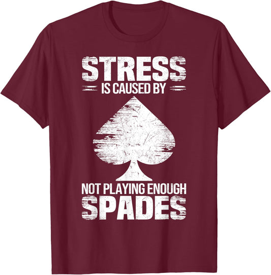 Spades Design for Funny Cards Spades Game Graphic T-Shirt - T-Shirt | Maroon