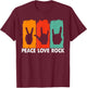 Classic Peace Love Rock Vintage Concert Band Rock Music T-Shirt - T-Shirt | Maroon