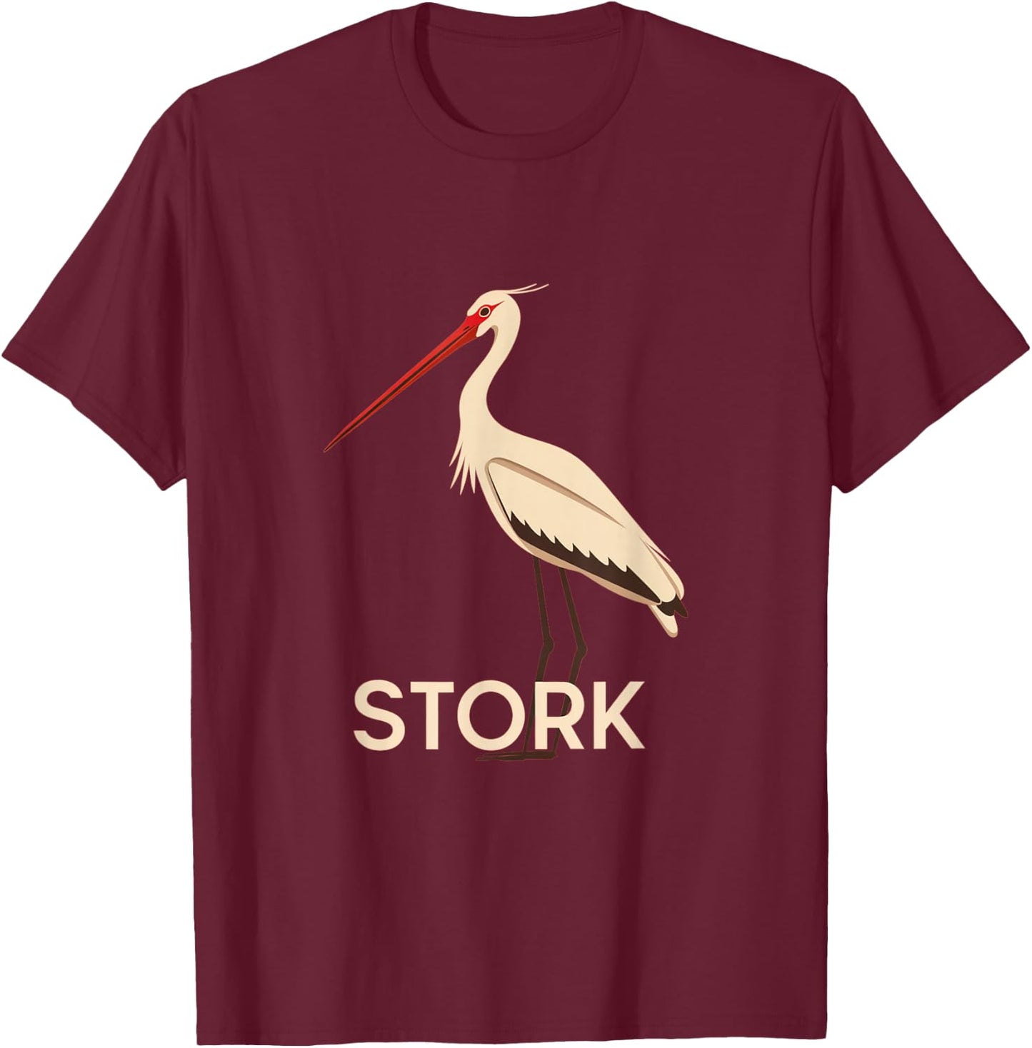 Pretty Stork Animal Costume for Birds and Stork Lovers T-Shirt - T-Shirt | Maroon