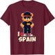 Spanish Flag Teddy Bear I Love Spain T-Shirt - T-Shirt | Maroon