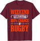 Rugby Player Football Game Athlete Sports Weekend Forecast T-Shirt - T-Shirt | Maroon