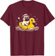 Captain Pug Rubber Duck - Funny Dog Graphic Pug Duck Lover T-Shirt - T-Shirt | Maroon
