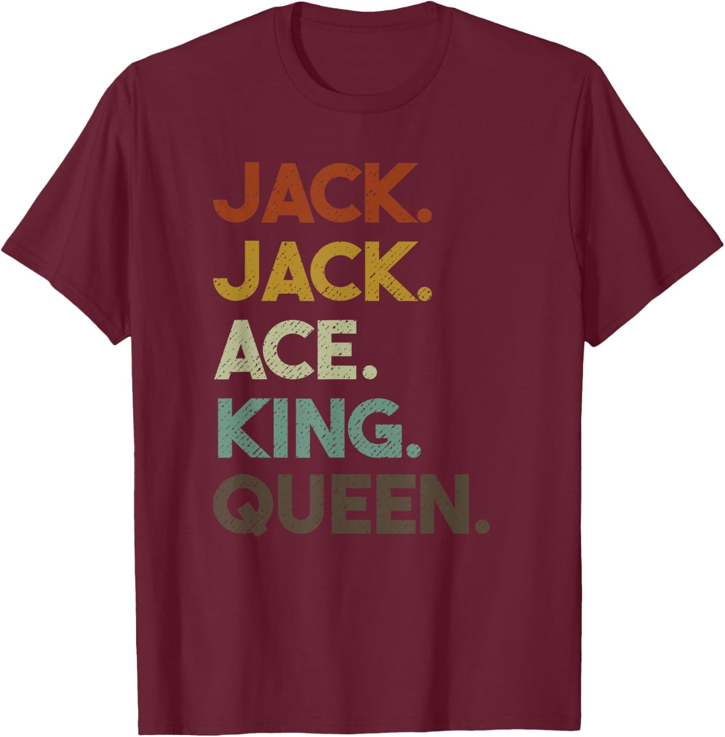 Euchre Card Hand Game Night Retro T-Shirt - T-Shirt | Maroon