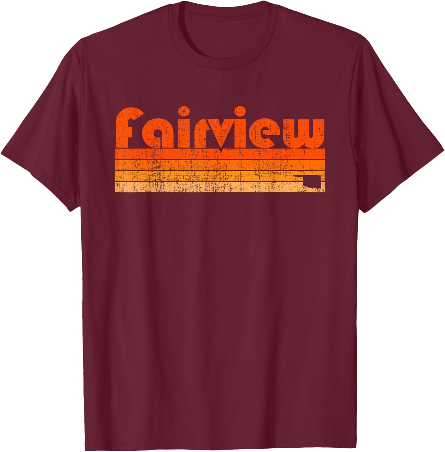Fairview, Oklahoma Retro 80s Style T-Shirt - T-Shirt | Maroon