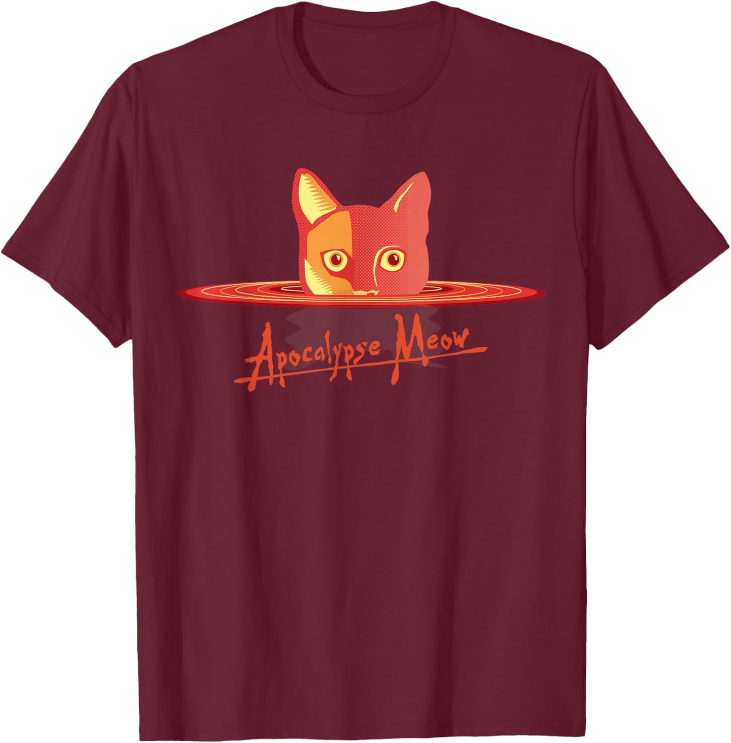 Apocalypse Meow T-Shirt - T-Shirt | Maroon