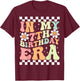 In My 7th Birthday Era Cute Daisy Groovy 7th Birthday Party T-Shirt - T-Shirt | Maroon