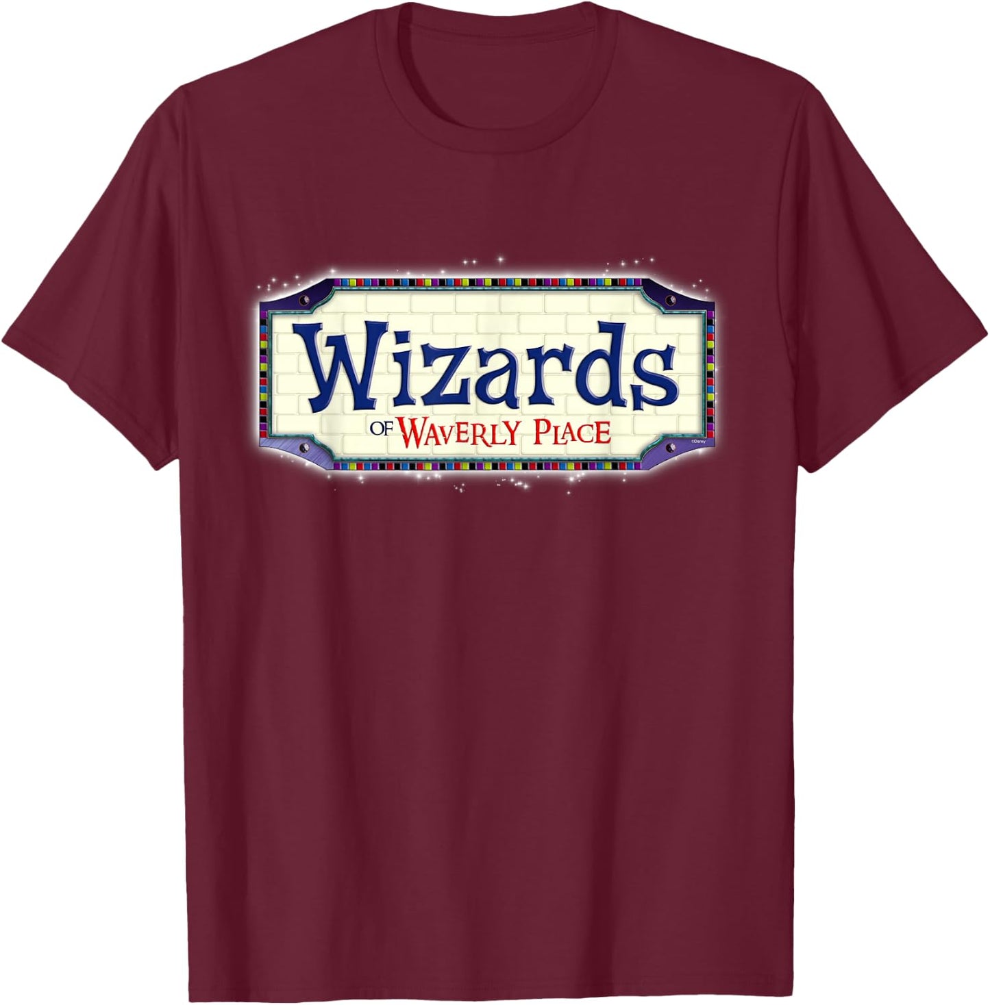 Disney Channel Official Wizards of Waverly Place Logo T-Shirt - T-Shirt | Maroon