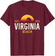 Virginia Beach Virginia | Virginia Beach Retro Wave Logo T-Shirt - T-Shirt | Maroon