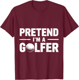 Pretend I'm A Golfer Funny Lazy Spooky Halloween Costume T-Shirt - T-Shirt | Maroon