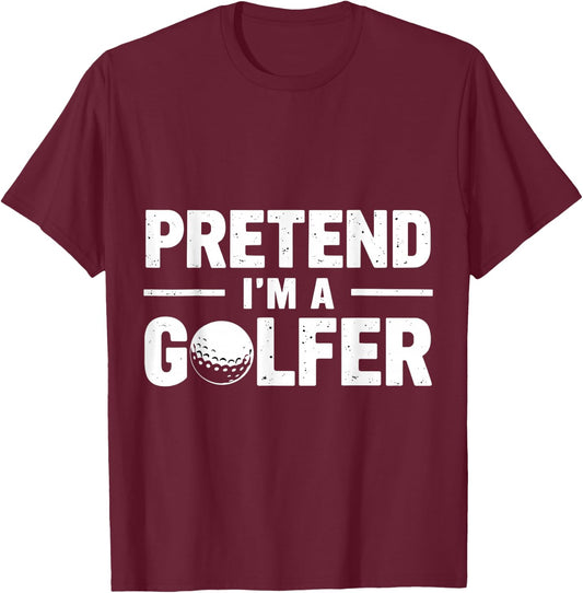 Pretend I'm A Golfer Funny Lazy Spooky Halloween Costume T-Shirt - T-Shirt | Maroon