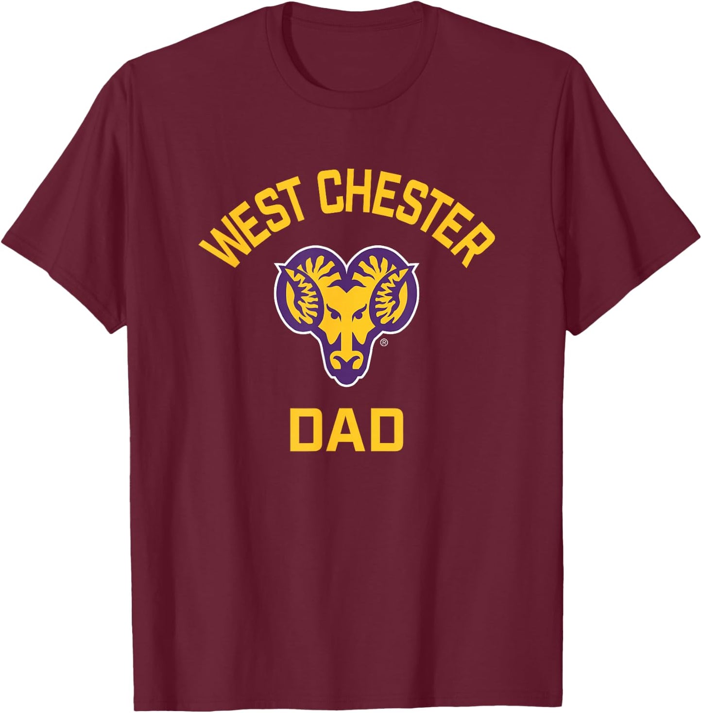 West Chester University Golden Rams Arched Dad T-Shirt - T-Shirt | Maroon
