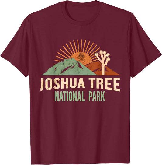 Joshua Tree National Park Vintage Hiking Camping Outdoors T-Shirt - T-Shirt | Maroon