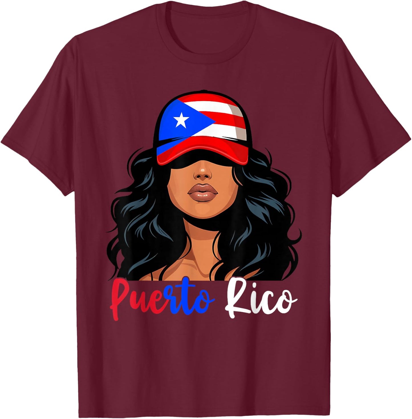 Puerto Rican Girl Puerto Rico Flag Proud Boricua Women T-Shirt - T-Shirt | Maroon