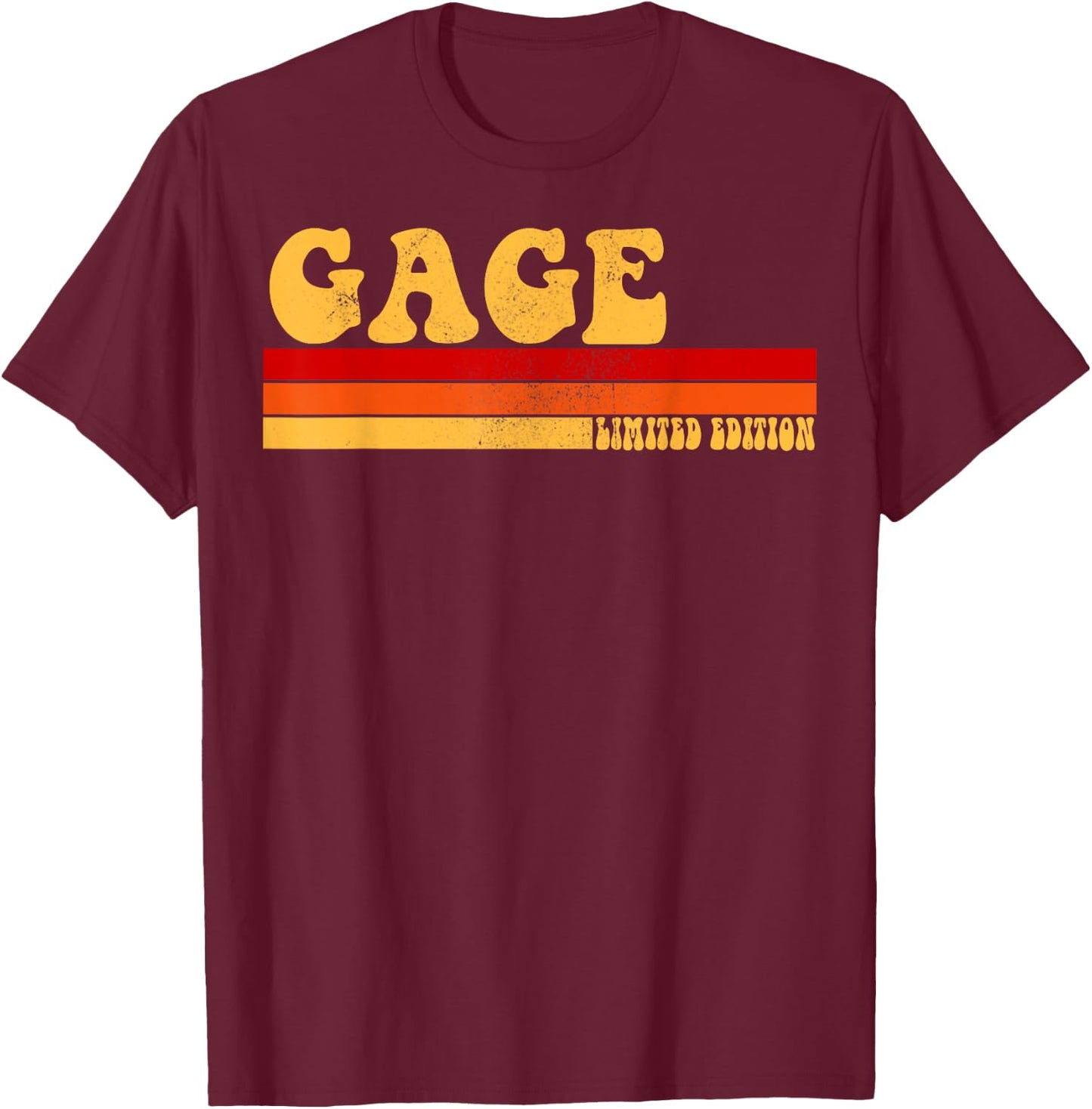 GAGE Name Personalized Idea Men Retro Vintage GAGE T-Shirt - T-Shirt | Maroon