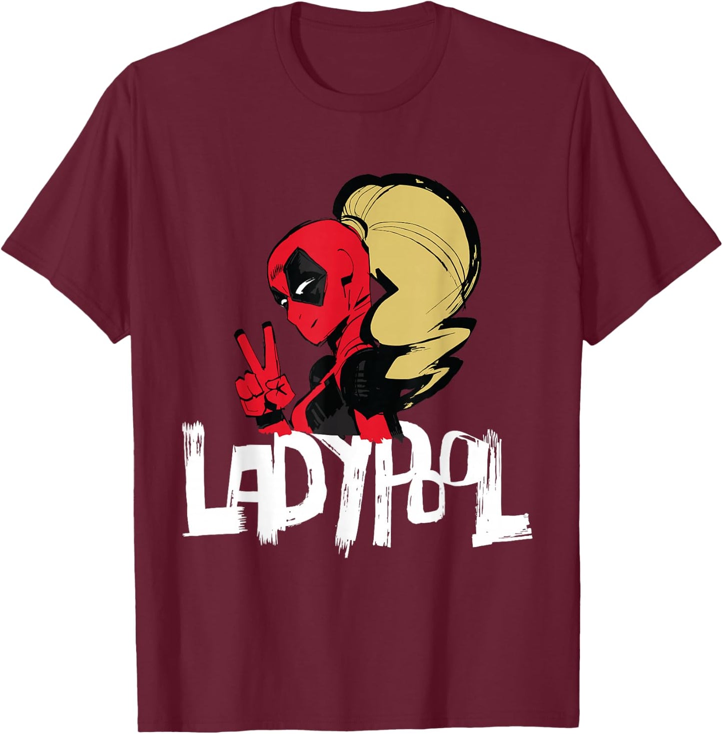 Marvel Studios Deadpool & Wolverine Ladypool Victory Name T-Shirt - T-Shirt | Maroon