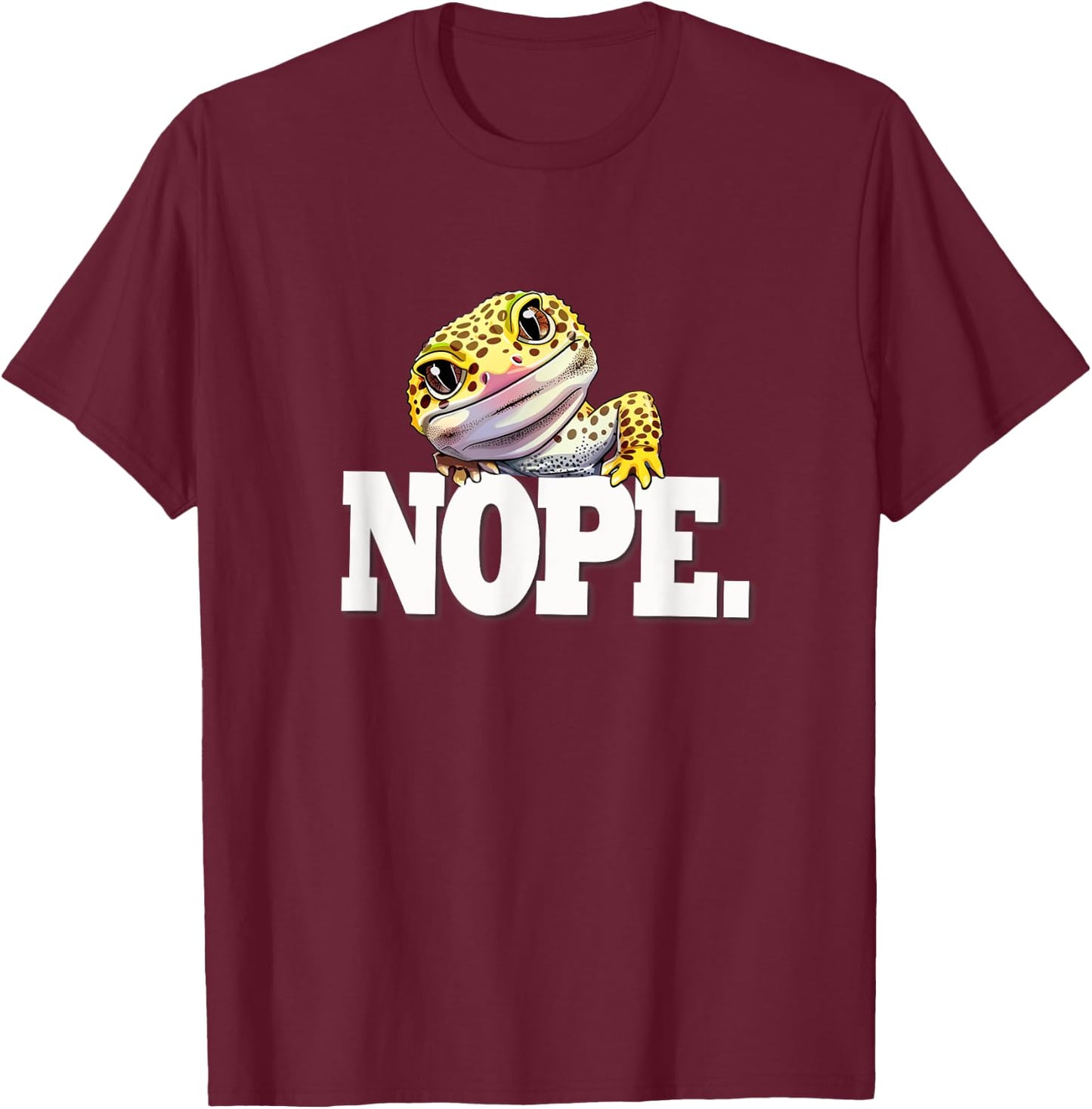 Reptile NOPE Leopard Gecko Lover T-Shirt - T-Shirt | Maroon