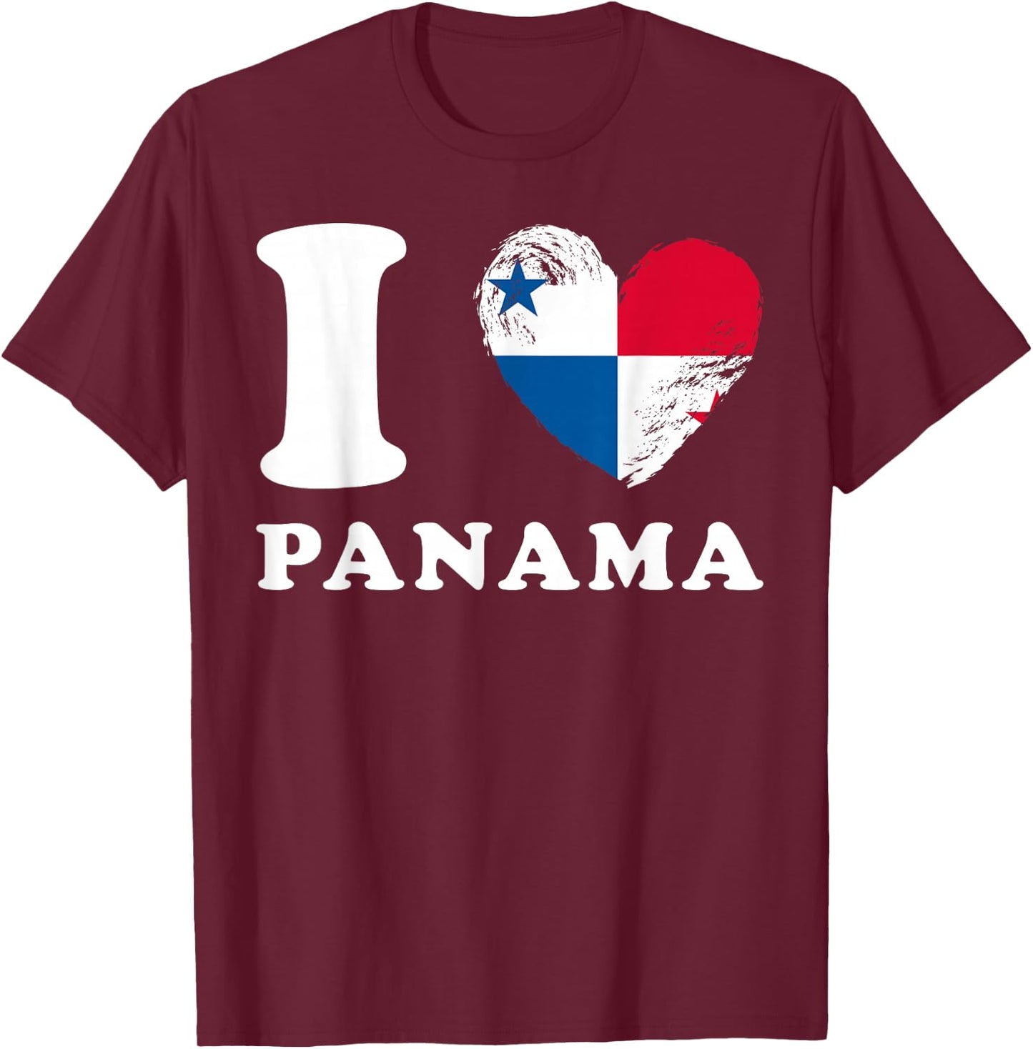 I Love Panama - Heart Flag Panama T-Shirt - T-Shirt | Maroon