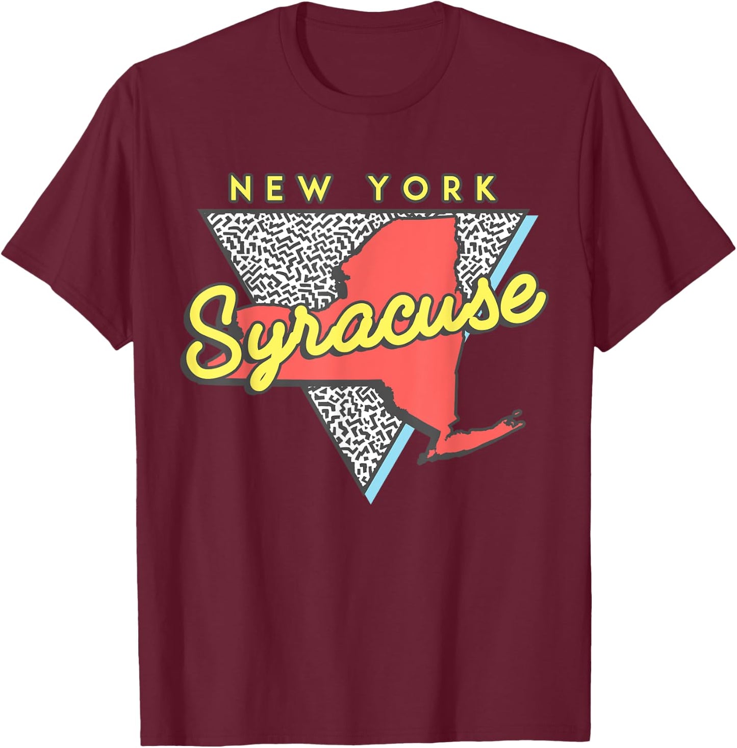 Syracuse New York T Shirt Vintage Triangle T-Shirt - T-Shirt | Maroon