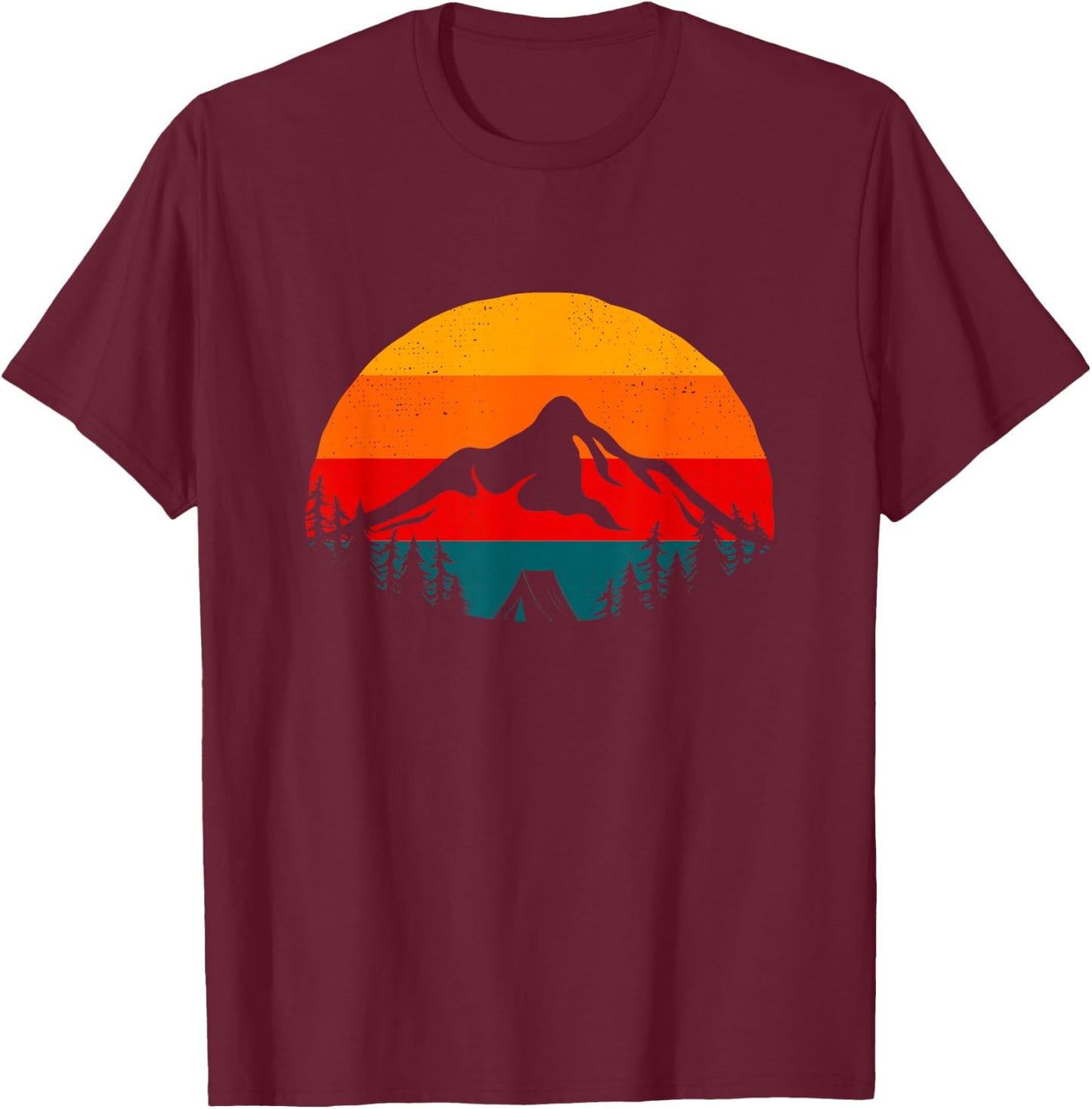 Outdoor Camping Apparel - Hiking Backpacking Camping T-Shirt - T-Shirt | Maroon