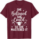 Masters Degree Graduation Art Girl Masters Degree T-Shirt - T-Shirt | Maroon