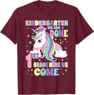 Kindergarten Graduation Magical Unicorn Girls Graduation T-Shirt - T-Shirt | Maroon