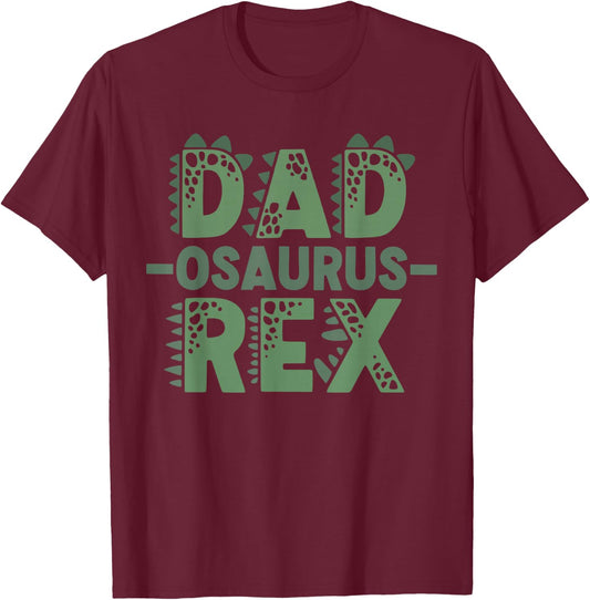 Dadsaurus T rex Dinosaur Funny Dad Saurus Matching Family T-Shirt - T-Shirt | Maroon