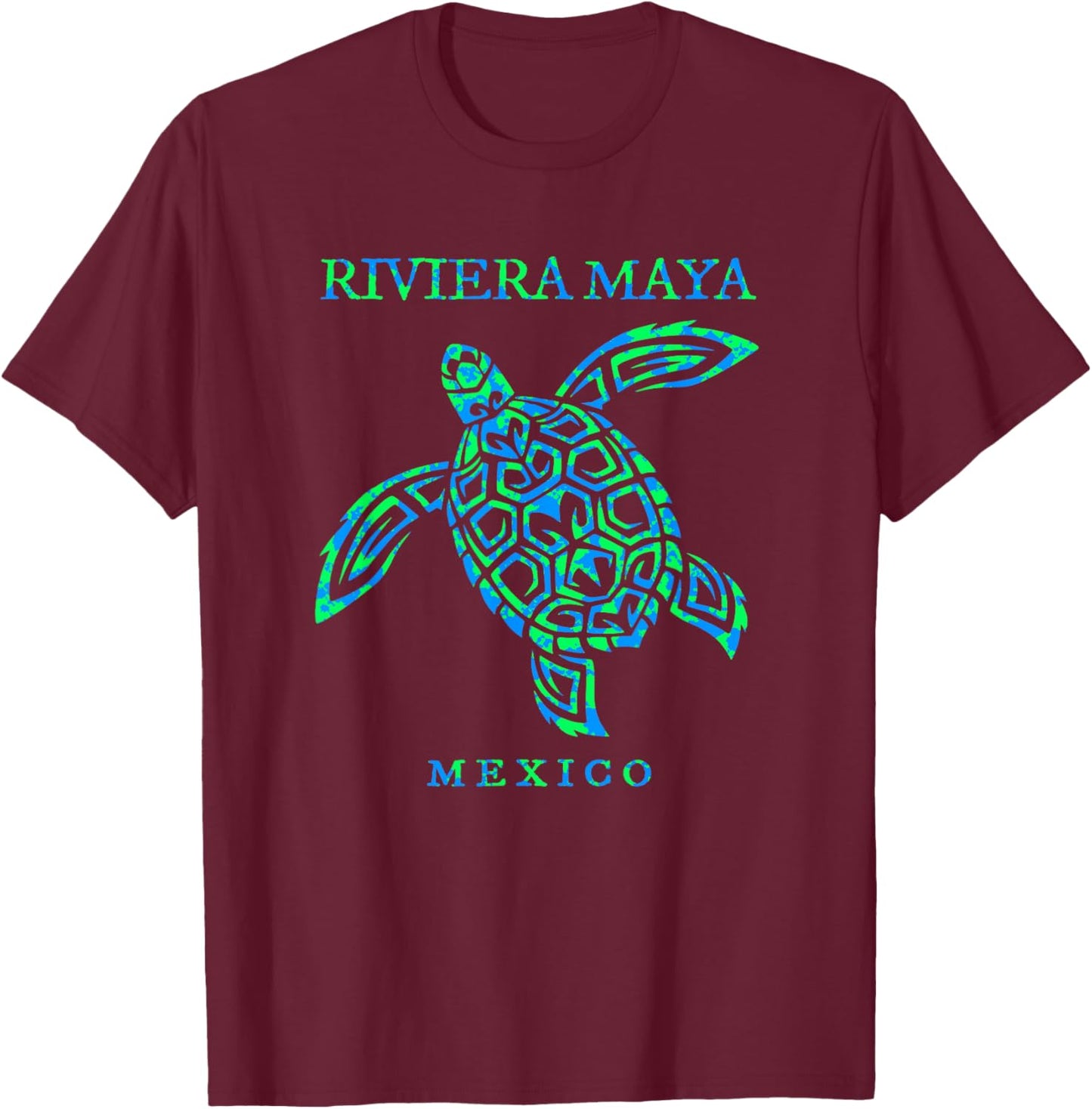 Riviera Maya Mexico Sea Turtle Boys Girls Vacation Souvenir T-Shirt - T-Shirt | Maroon