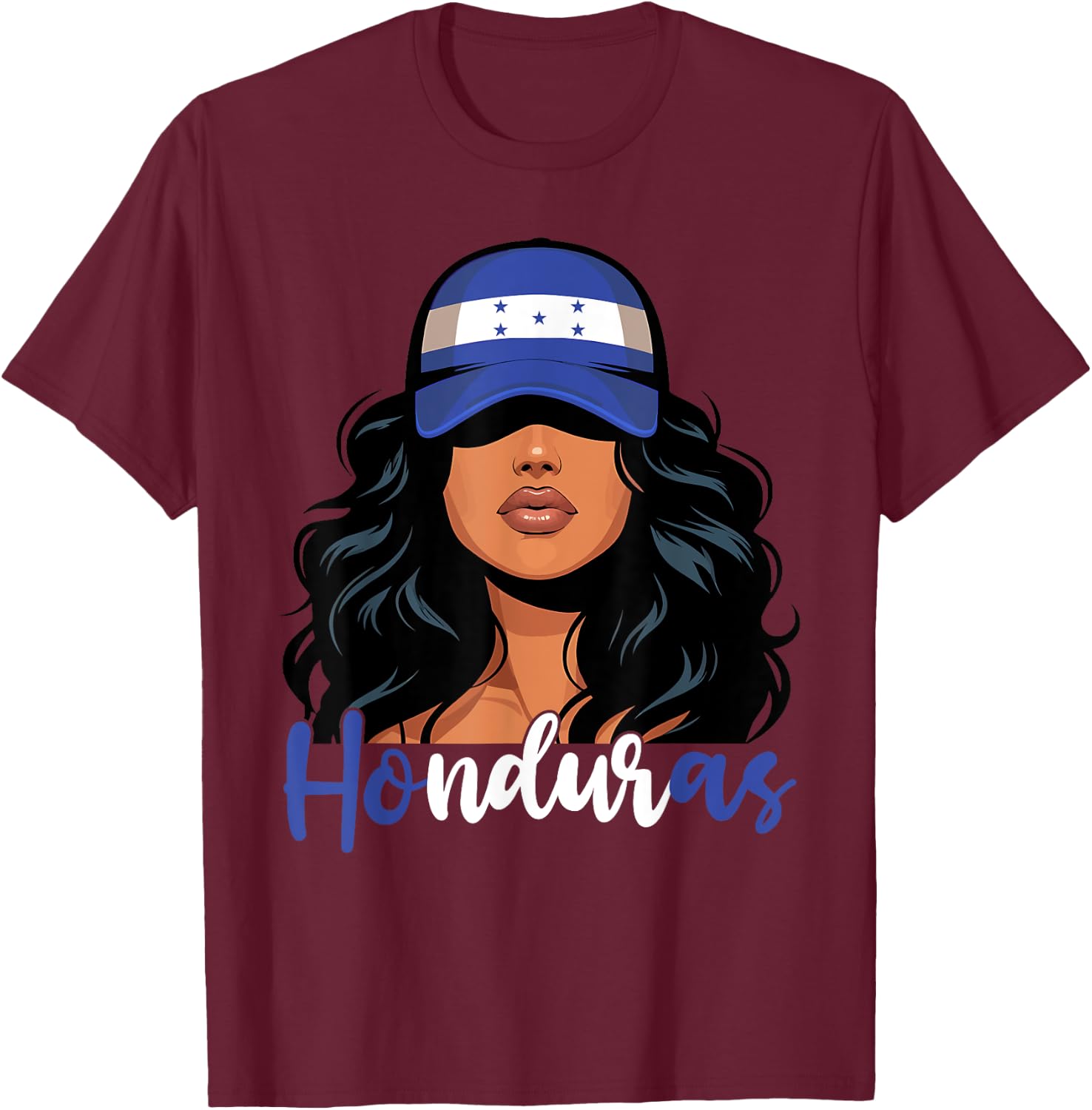 Honduran Girl Honduras Flag Proud Hondureña Women T-Shirt - T-Shirt | Maroon