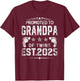 Promoted to Grandpa of twins 2025 New Grandpa Father's day T-Shirt - T-Shirt | Maroon