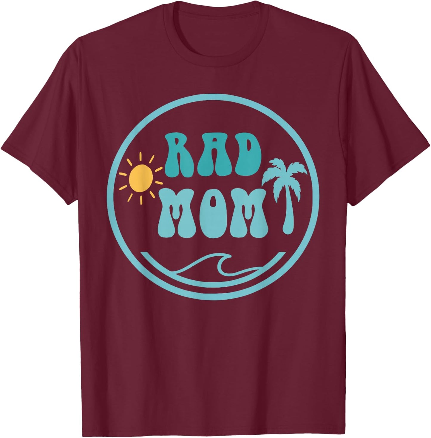 Rad Mom The Big One 1st Birthday Surf Family Matching T-Shirt - T-Shirt | Maroon