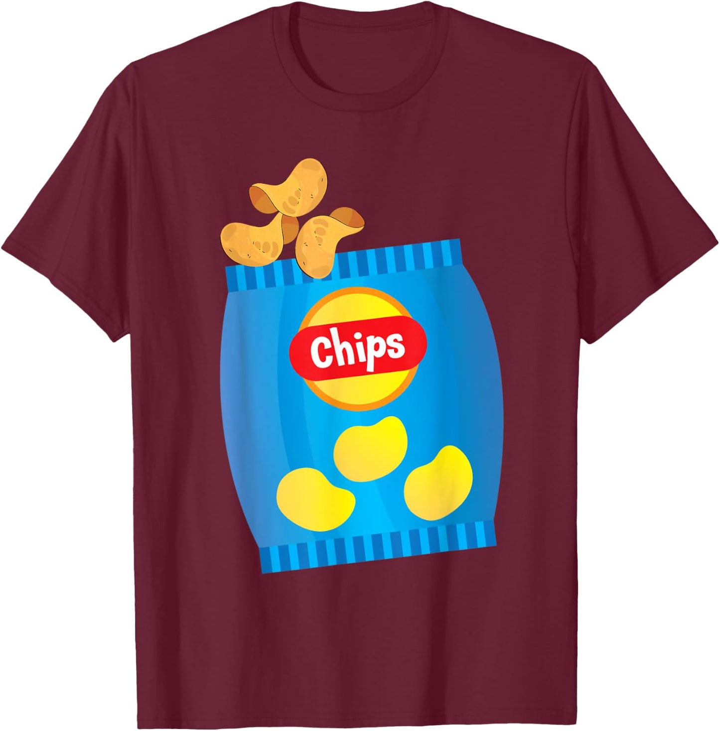 Bag Of Chips Funny Halloween Costume T-Shirt - T-Shirt | Maroon