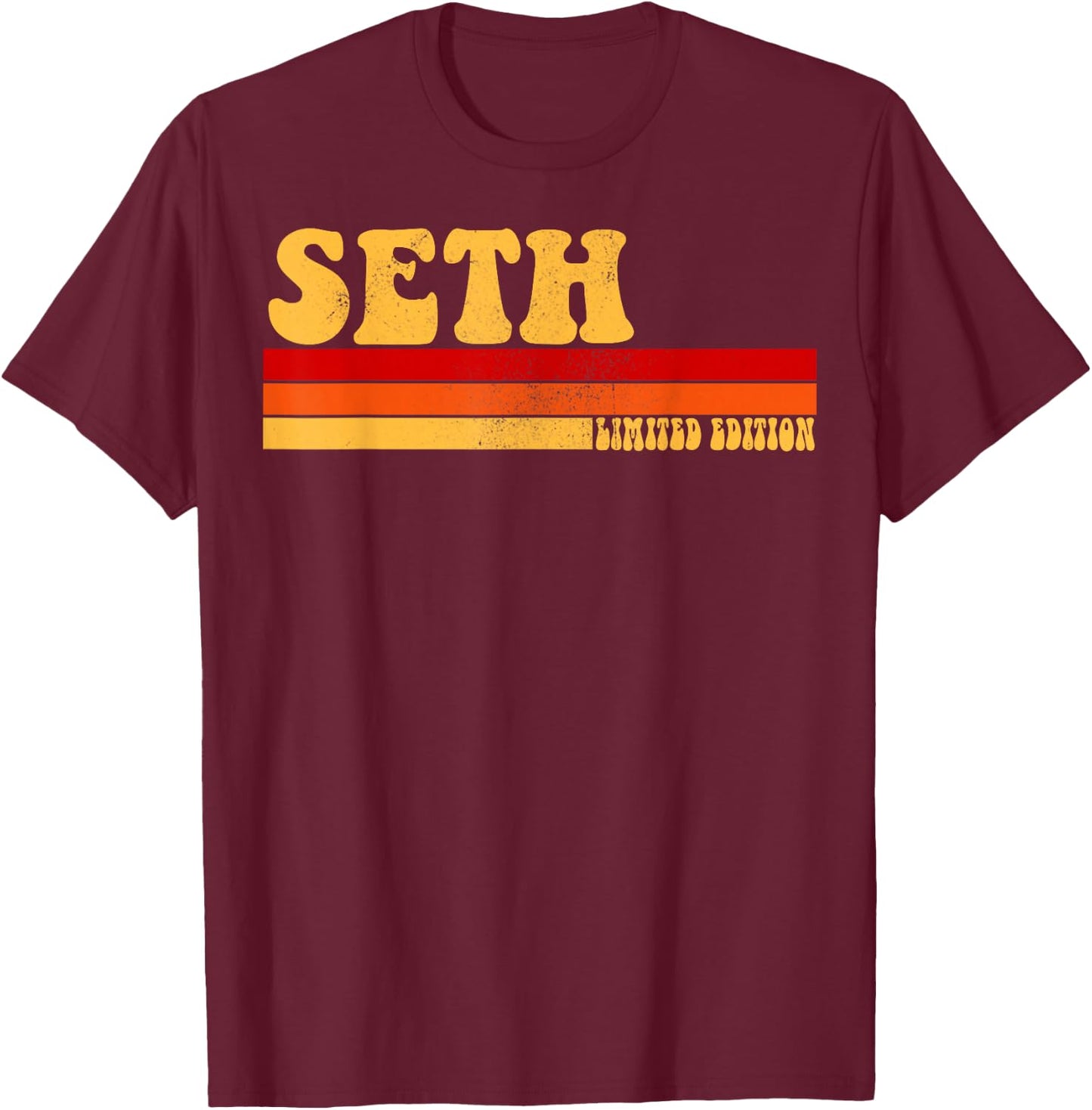 SETH Name Personalized Idea Men Retro Vintage SETH T-Shirt - T-Shirt | Maroon