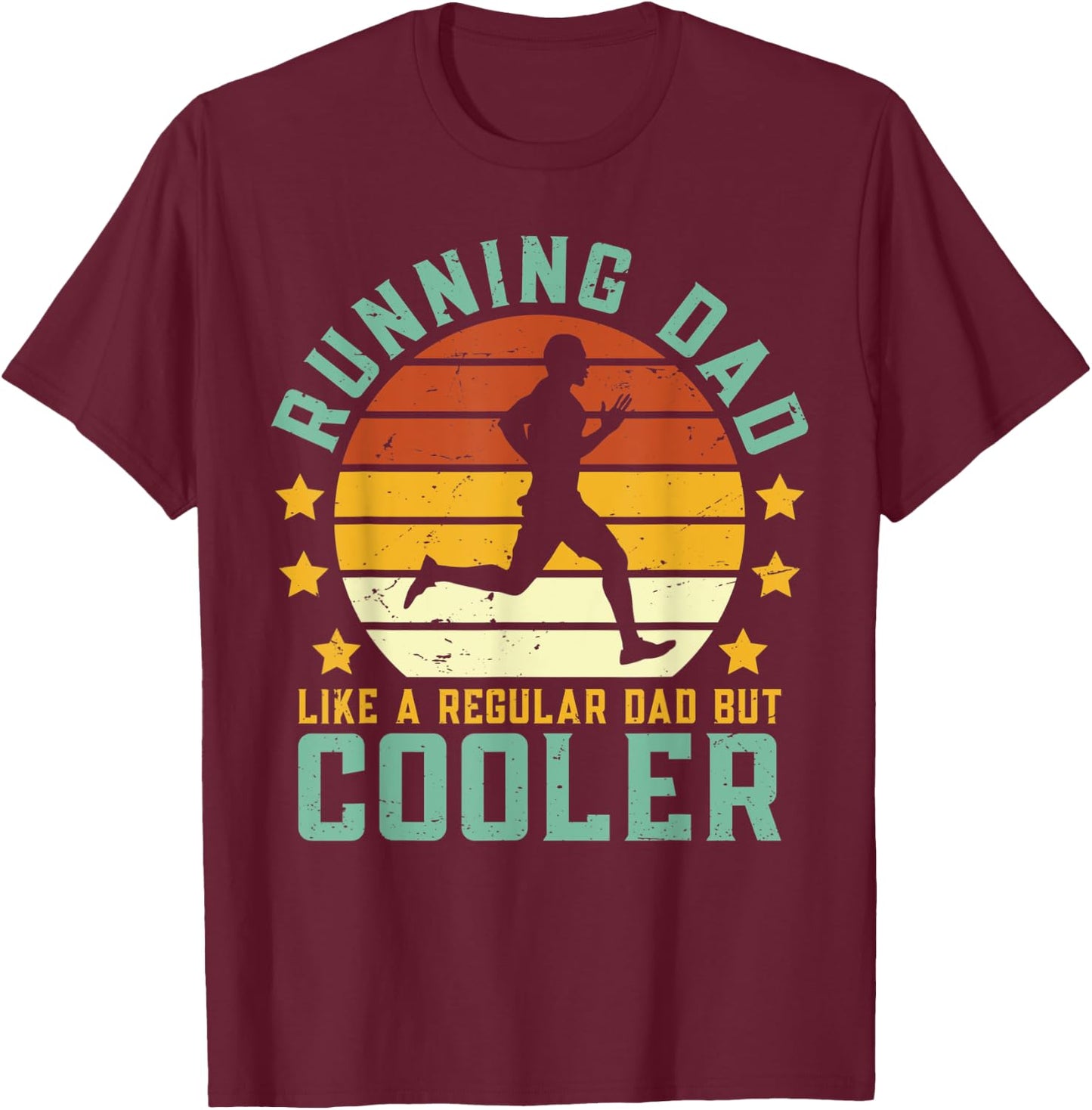 Running Dad | Funny Marathon Runner Father's Day Coach T-Shirt - T-Shirt | Maroon