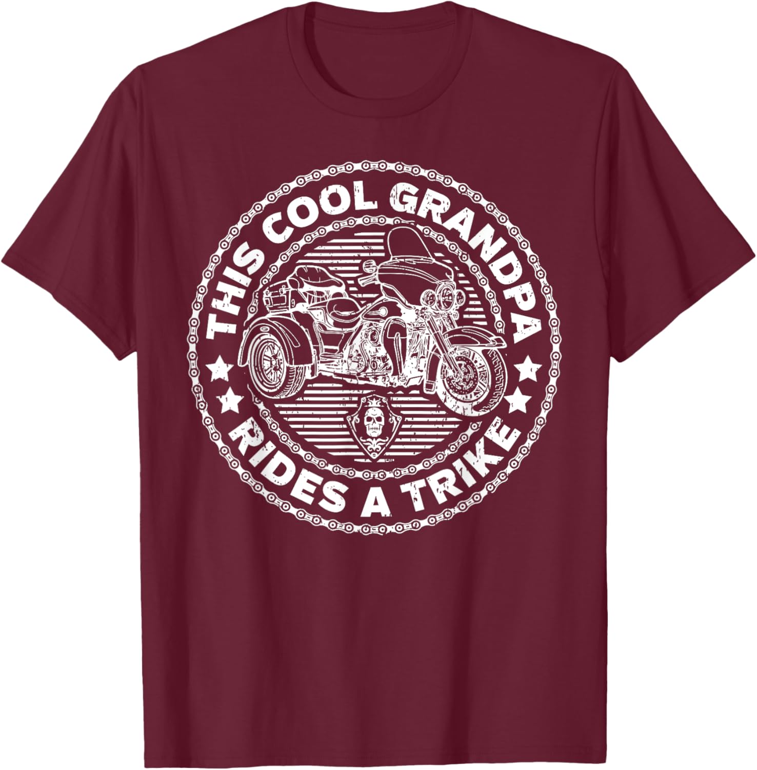 This Cool Grandpa Rides A Trike Shirt Biker T-Shirt - T-Shirt | Maroon