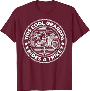 This Cool Grandpa Rides A Trike Shirt Biker T-Shirt - T-Shirt | Maroon