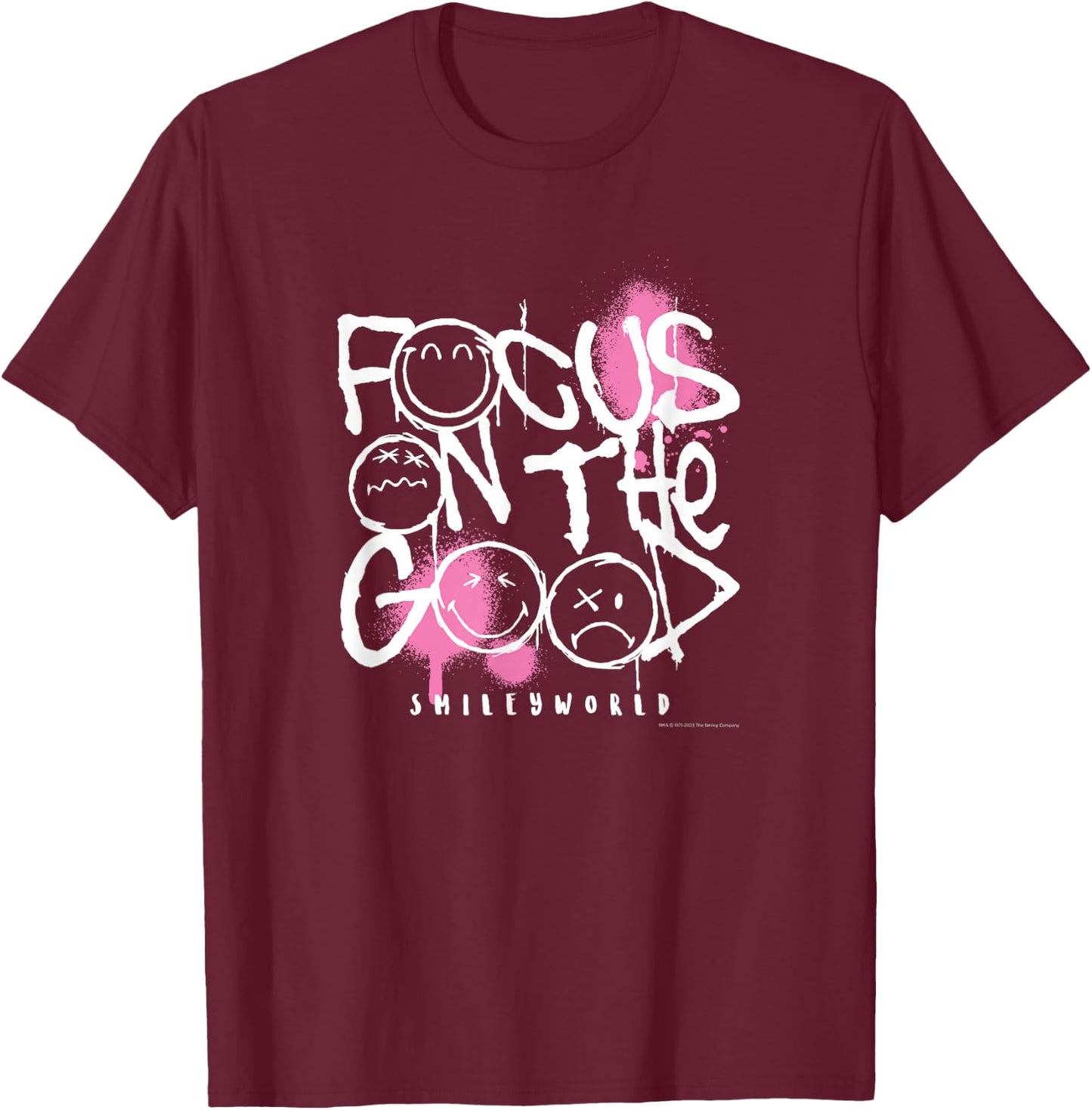 Graffiti Focus On The Good T-Shirt - T-Shirt | Maroon