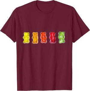 ArtAttack Classic Fit Gummy Bear Cartoon , Black, Small T-Shirt - T-Shirt | Maroon