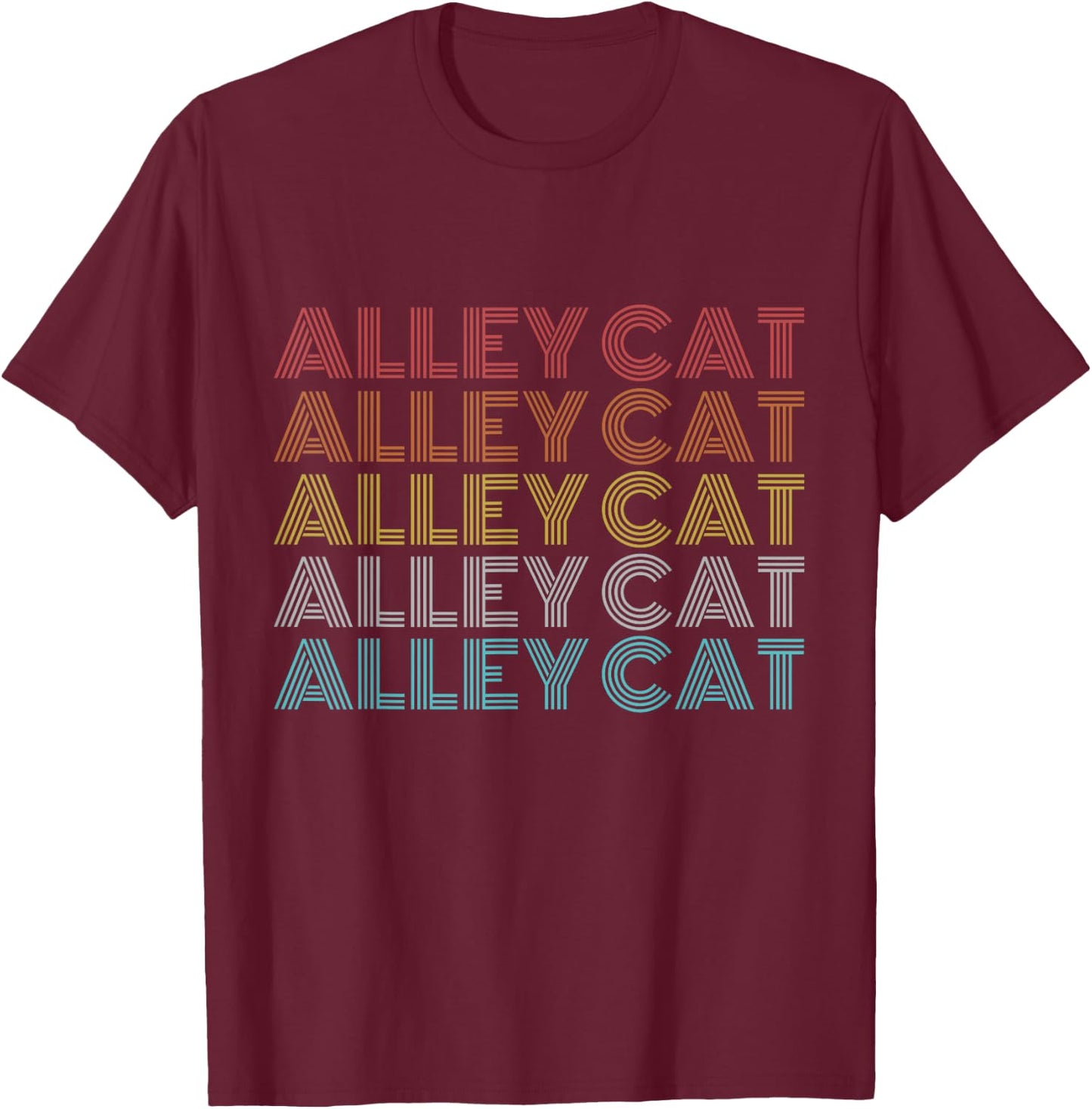 Retro Vintage Alley Cat Women Kids T-Shirt - T-Shirt | Maroon