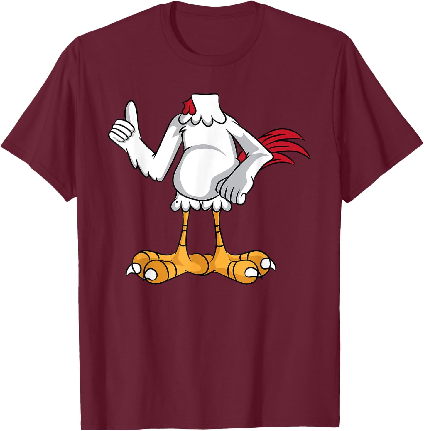 Chicken Costume Halloween Easy Cosplay Last Minute Outfit T-Shirt - T-Shirt | Maroon