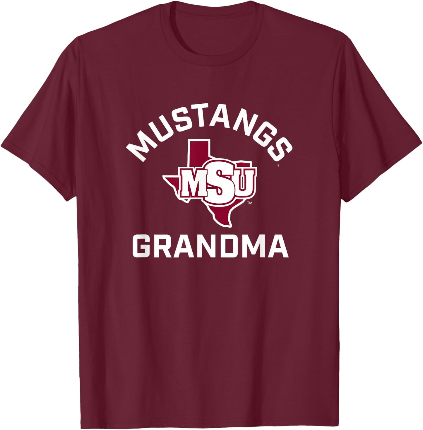 Midwestern State University Mustangs Arched Grandma T-Shirt - T-Shirt | Maroon